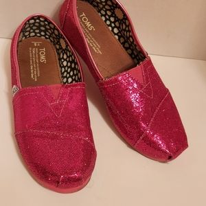 TOMS Fuchsia Glitter Shoes Classic Size 5.5